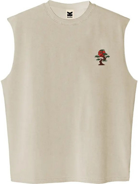Kaotiko Bonsai Vest Shirt Ανδρική Αμάνικη Μπλούζα Cotton Relaxed Fit - Bone AS039-02-G002