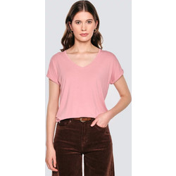 BIG STAR VALERIA DEEP NECKLINE T-SHIRT PINK