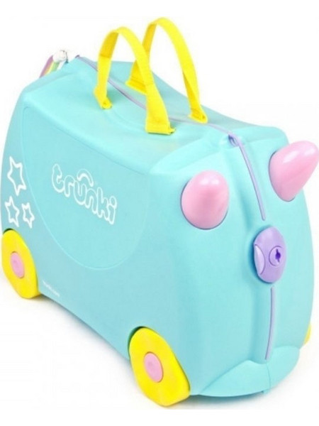 Trunki Una Unicorn Παιδική Βαλίτσα Καμπίνας 31x46x20.5cm με 4 Ρόδες Γαλάζια