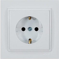 Eurolamp Μονή Χωνευτή Πρίζα Ρεύματος 16A Λευκή 152-10131