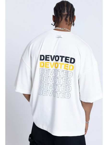DEVOTED - Ανδρικό oversized t-shirt - Εκρού 55042W
