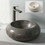 Tema Terrazo Plate Επικαθήμενος Νιπτήρας Μπάνιου Στρογγυλός Πέτρινος 40x15cm Λευκός 020.01.101260