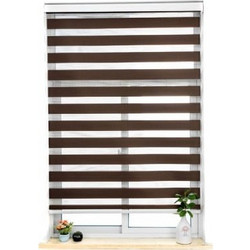 Ρολοκουρτίνα Zebra Day & Night Μερικής Συσκότισης 180x180cm σε Αποχρώσεις Καφέ