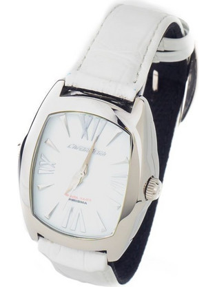 Chronotech Ανδρικό Ρολόι με Λευκό Δερμάτινο Λουράκι CT7696M-01