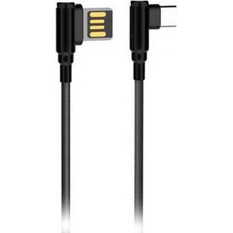 Καλώδιο Φόρτισης & Σύνδεσης LDNIO (LC421M) USB-A σε Micro USB - 90 Γωνιακό - 2.4A, QC, USB 2.0 - Braided - 1m - Γκρι LD-LC421MGR