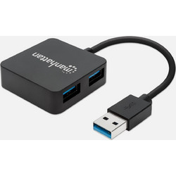 Manhattan IUSB3-HUB4-BK USB Hub 3.0 USB-A με 4 Θύρες USB-A & Εξωτερική Παροχή Ρεύματος