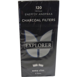 Explorer Charcoal Φιλτράκια Άνθρακα - Extra Slim 120φ