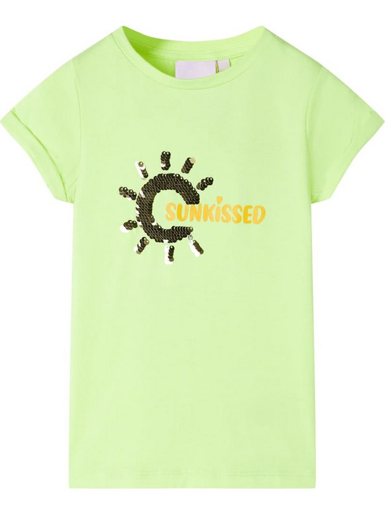 vidaXL Παιδικό T-Shirt Κοντομάνικο Lime 11176