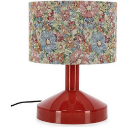 Επιτραπέζιο Φωτιστικό Bizzotto Maldha Fiore Red Metal Fabric O30 x H:40 cm