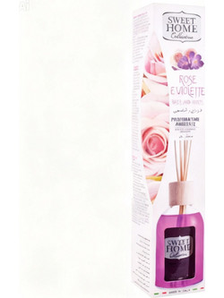 Sweet Home Collection Rose e Violette - Αρωματικό Χώρου με Sticks Άρωμα Τριαντάφυλλο & Βιολέτα 100ml