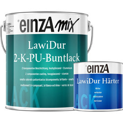 einzA LawiDur 2-K-PU-Buntlack Εποξειδικό Χρώμα Πολυουρεθάνης 2 Συστατικών Εξωτερικής & Εσωτερικής Χρήσης ΛΕΥΚΟ ΓΥΑΛΙΣΤΕΡΟ 2.85 Ltr (A+B)