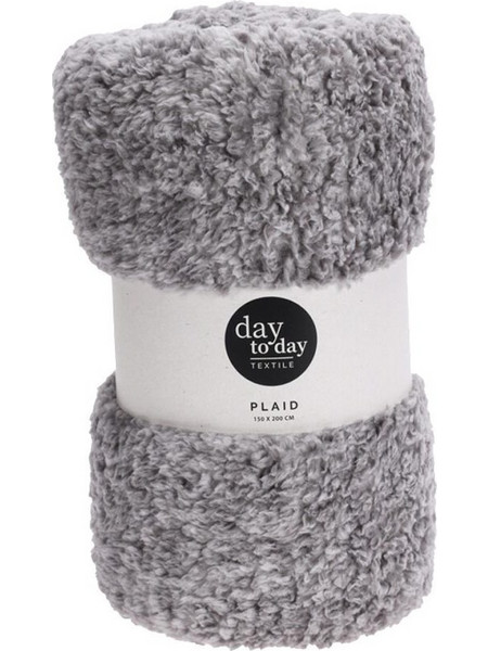 Κουβέρτα sherpa fleece γκρι 150x200εκ