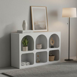 Μπουφές Emersi με ράφια mdf σε λευκή απόχρωση 120x35x76εκMQSGR