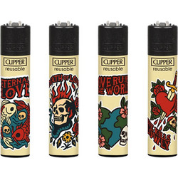 Clipper Αναπτήρας Μεγάλος - New School Skulls