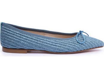 BALLET FLAT LEA. CHEVALIER BLUE