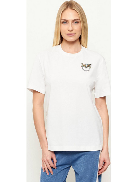 T-shirt με κεντημένο λογότυπο Love Birds με στρας