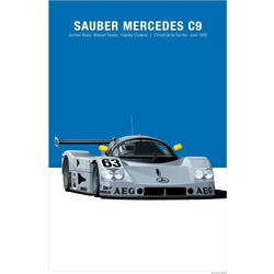 Sauber Mercedes C9 Retro Racing Canvas Poster 30x40cm - Vintage Wall Art