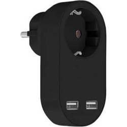 Αντάπτορας Φορτιστής 2xUSB/2.4Α μαύρο COM