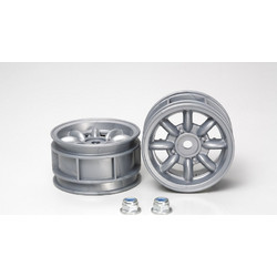 MINI COOPER Spare Wheel 8-SPOKE SILVER 2 PCS - TAMIYA 50569