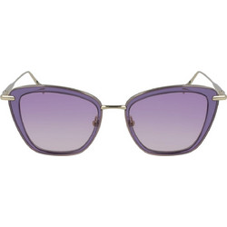 Longchamp LO638S 512 Γυναικεία Γυαλιά Ηλίου Τετράγωνα Μεταλλικά Χρυσά Μωβ με Μωβ Degradee Φακό