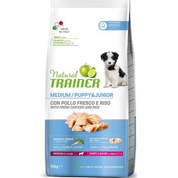 Natural Trainer Medium Puppy & Junior Chicken & Rice 12kg