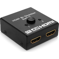 POWERTECH HDMI switch CAB-H112, 2 σε 1, 4K, bidirectional, μαύρο