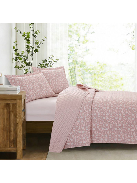 Κουβερλί Veronica + μαξιλαροθήκες Ροζ 220x240cm Liolios Home 002874