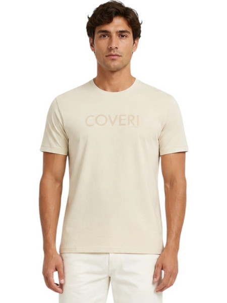 Coveri Moving - Ανδρικό Κοντομάνικο Μπλουζάκι T-Shirt TJ5015-SABBIA Μπεζ