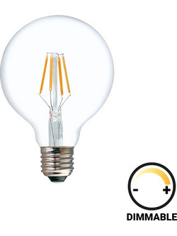 Λαμπτήρας LED G80 Bulb pakoworld dimmable 8W E27 2700K clear