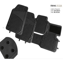 Automax Πατάκια Premium με κάλυμμα τούνελ Μαύρα με velcro σετ 4 τμχ