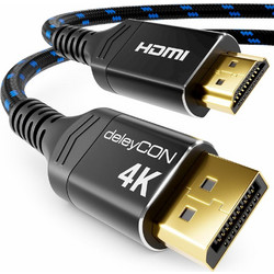 deleyCON Καλώδιο1,5μ. 4K DisplayPort σε HDMI (για οθόνη HDMI, τηλεόραση, προβολέα)