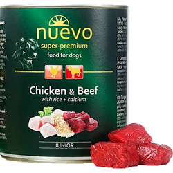 Nuevo Super Premium Junior Grain Free with Chicken, Beef & Rice 800gr