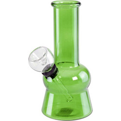 Black Leaf Mini Glass Bong Transparent Green