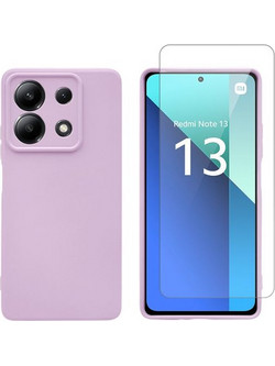 Redshield Xiaomi Redmi Note 13 5G Silicone Case & Glass Purple Σετ - Θήκη Κινητου & Προστατευτικό Οθόνης