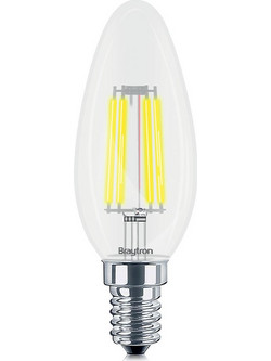 Λάμπα led filament διάφανη Κερί Ε14 6W 3000K Braytron BA36-00610BR