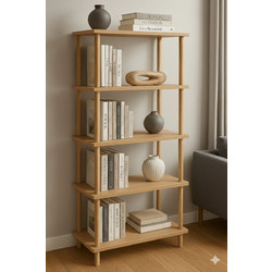 Stewe Home Βιβλιοθήκη (Σαφίρ δρυς) 60x25x136cm STE-019420-V36958-1167721