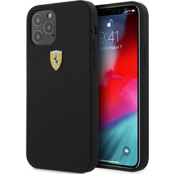 Ferrari On Track Liquid Silicone Case Θήκη προστασίας - iPhone 12 / iPhone 12 Pro (Μαύρη/3D Logo)