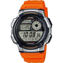 Casio Standard Ψηφιακό Ανδρικό Ρολόι Χρονογράφος με Πορτοκαλί Καουτσούκ Λουράκι AE-1000W-4BVEF