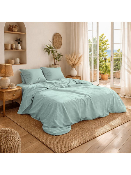 Κουβέρτα Πικέ Μονόχρωμη 325 gr/m 255x270 Mint 100% Cotton Dimcol