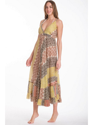 Rima Φόρεμα Boho Μπεζ 3507