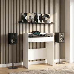 Πίνακας DJ Λευκό 102 x 45 x 102 εκ. Επεξεργασμένο Ξύλο