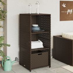 vidaXL Ντουλάπι Αποθήκευσης Κήπου 50x55x115 εκ. Συνθετικό Ρατάν - καφέ