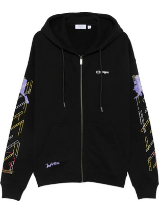 OFF WHITE ARCHIGEOGRAPHY ARROW SKATE ZIP HOODIE ΦΟΥΤΕΡ ΖΑΚΕΤΑ 44MBE015F26F003001-BLACK