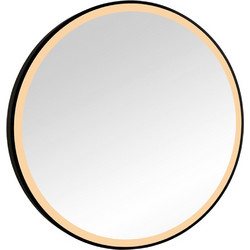Καθρέπτης Τοίχου Με Φως Led Diana 1980402 Φ80cm Black Mirrors & More Μέταλλο
