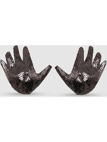 Αυτοκόλλητα Θηλών Σε Σχήμα Παλάμης Sequin Hand-Shaped Nipple Pasties - Μαύρα
