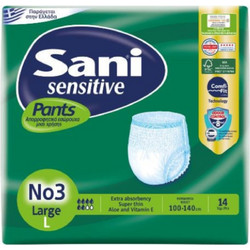Sani Sensitive Pants No3 Large Πάνες Βρακάκι Ακράτειας 6 Σταγόνες 14τμχ