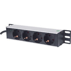 Intellinet 10" 1U Rackmount 4-Output Power Distribution Unit (PDU) EU CEE 7/3 Outlets, With Power Indicator, No Surge Protection, Built-in 1.8m Power Cord with EU CEE 7/4 Plug