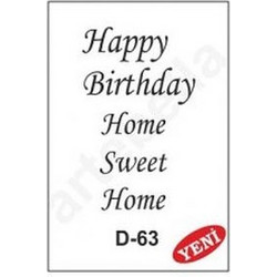 Artebella Στένσιλ Happy Birthday-Home Sweet Home D-63 20x30cm