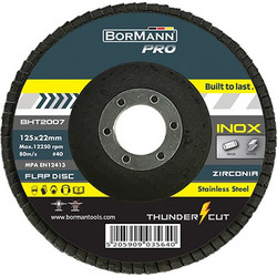 BORMANN PRO BHT2007 ΔΙΣΚΟΣ ΛΕΙΑΝΣΗΣ THUNDER-CUT INOX ΜΕ ΦΥΛΛΑΡΑΚΙΑ Φ125x22 40