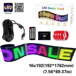 GLOBOSTAR(R) MATRIX GLB-106-0005 Εύκαμπτη Κυλιόμενη Ψηφιακή Επιγραφή 176.2x19.2cm P9 192x16 Pixel LED 10W DC 5V 2A με USB 2.0 Αδιάβροχο IP65 Πολύχρωμο RGB - Bluetooth Control μέσω iPIXEL APP - Μ176.2